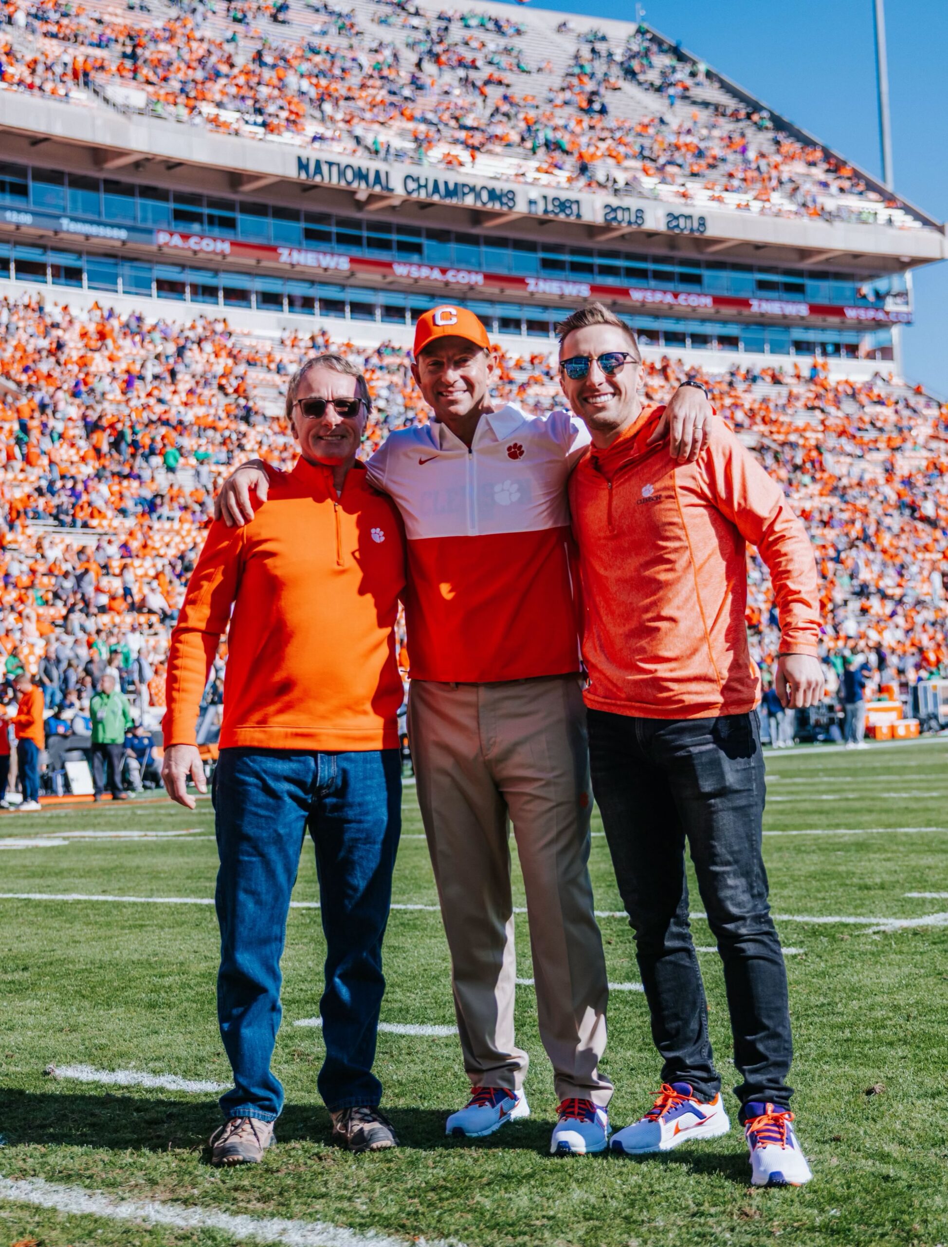 Chandler Bolt with his dad and Clemson coach Dabo Swinney