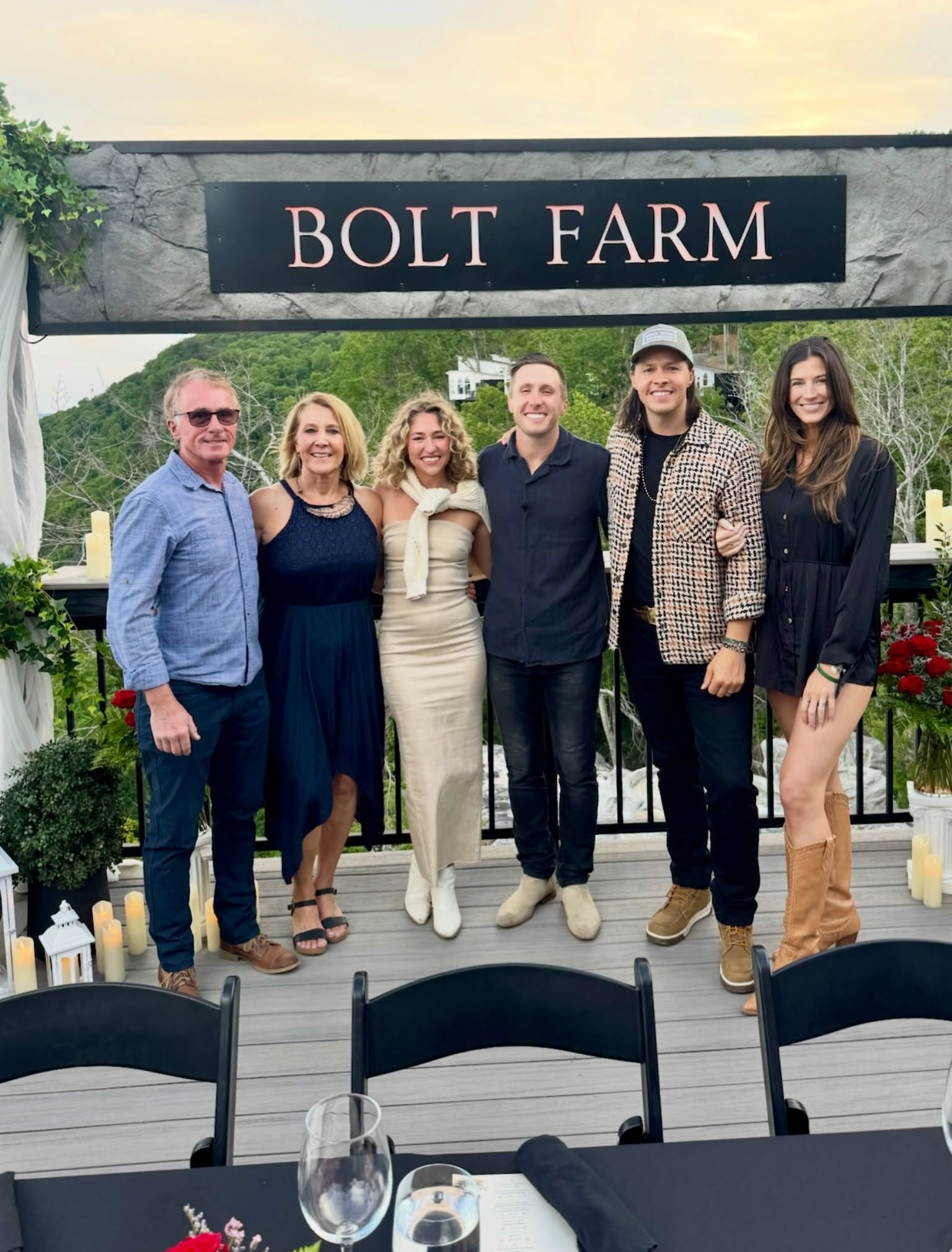 Chandler Bolt with his family at Bolt Farm